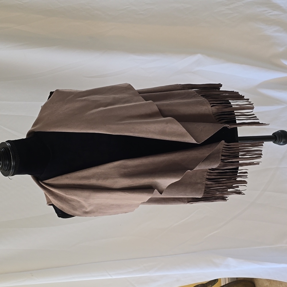 Kontrol women L vest fringe faux saude hippie western‎ sleeveless